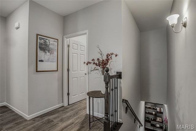 191 Noahs Mill Dr, Lake St Louis, MO 63367 - corridor featuring an upstairs landing and wood finished floors