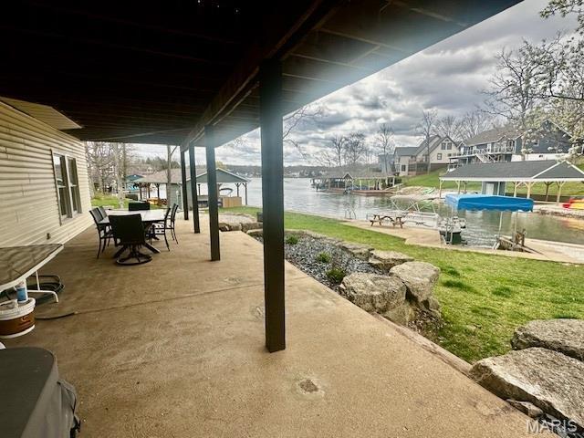 5 Sherman Ct, Hillsboro, MO 63050 - view of patio with a water view and outdoor dining area