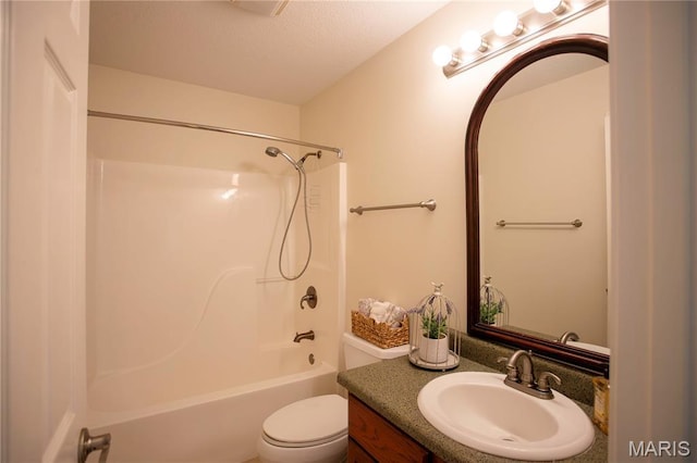 1106 Tulip Trce, Sikeston, MO 63801 - bathroom with vanity, shower / washtub combination, and a textured ceiling