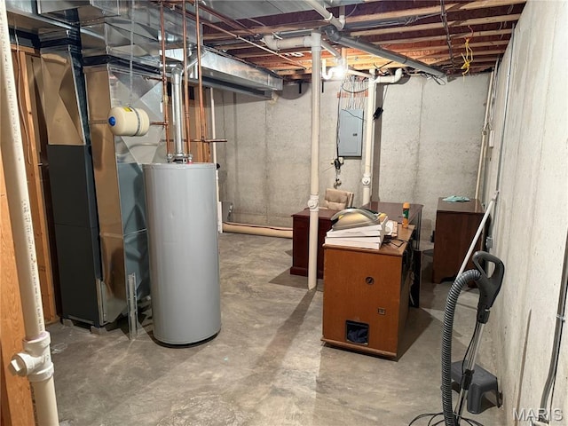 17 Battersea Ct Unit 6B, Ofallon, MO 63366 - unfinished below grade area featuring water heater, electric panel, and heating unit