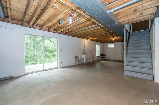 425 Bluffview Hts, Arnold, MO 63010 - basement with stairway and a sink