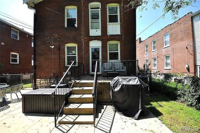 5241 Devonshire Ave, Saint Louis, MO 63109 - view of front of house with brick siding and a patio area