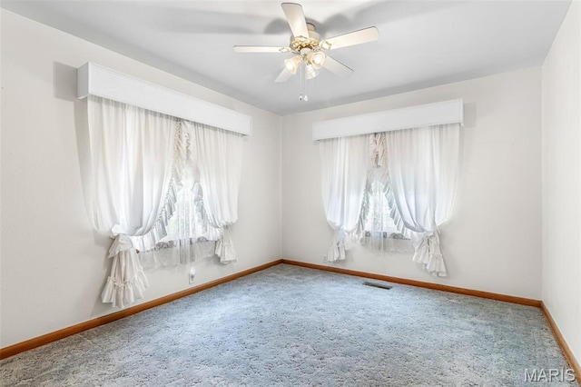 715 S A St, Farmington, MO 63640 - carpeted spare room featuring baseboards and ceiling fan
