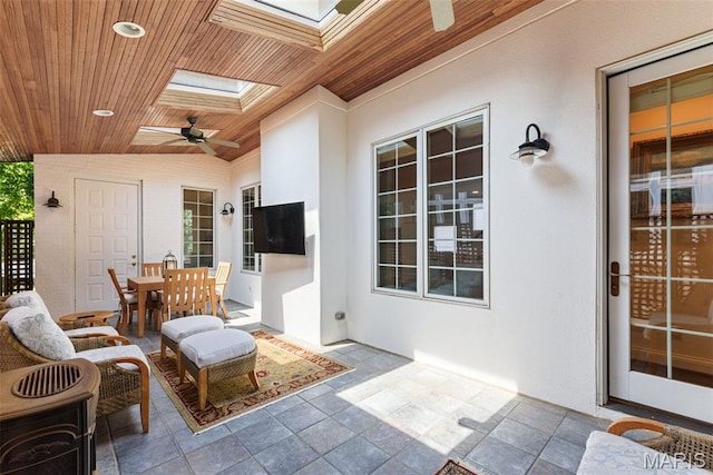 248 Gay Ave, Clayton, MO 63105 - view of patio featuring ceiling fan, outdoor dining area, and an outdoor hangout area