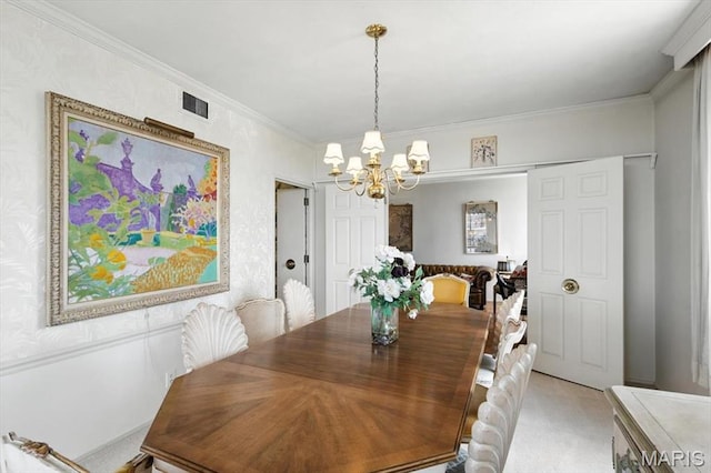 4501 Lindell Blvd Unit 9A, Saint Louis, MO 63108 - dining space with a chandelier and crown molding