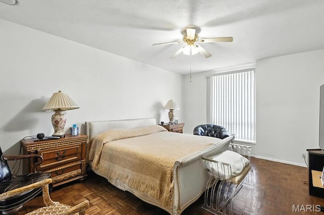 4501 Lindell Blvd Unit 9A, Saint Louis, MO 63108 - bedroom featuring ceiling fan and baseboards
