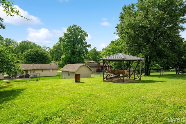 1939 Grandview Dr, Cape Girardeau, MO 63701 - fenced backyard with a gazebo