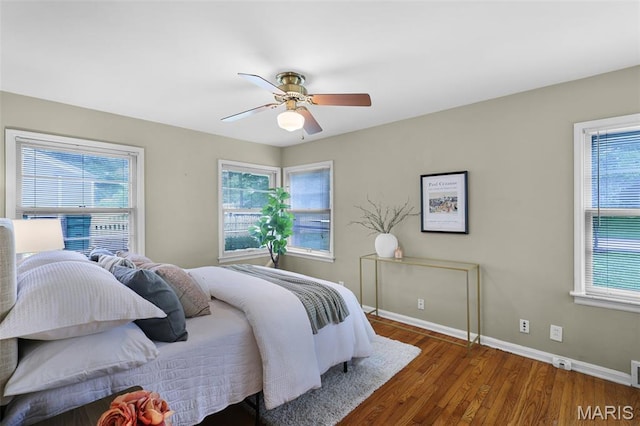 450 Forest Green Dr, Webster Groves, MO 63119 - bedroom featuring wood finished floors and a ceiling fan