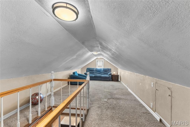115 Whitener St, Marquand, MO 63655 - bonus room with a textured ceiling, carpet flooring, and vaulted ceiling