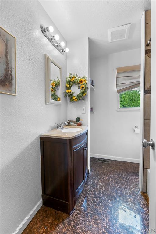 115 Whitener St, Marquand, MO 63655 - bathroom featuring vanity and a textured wall