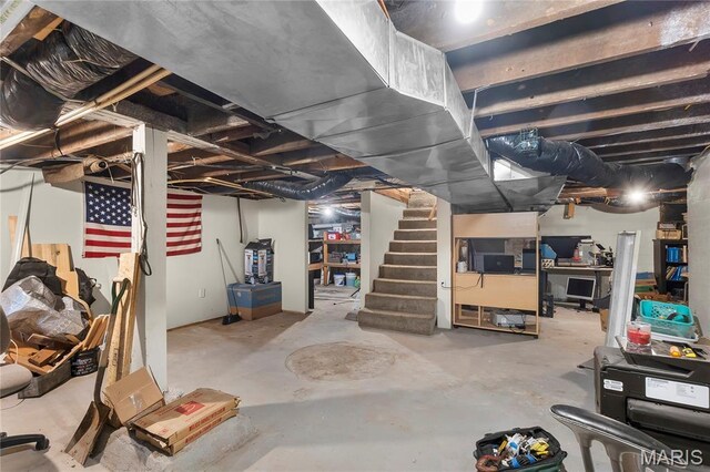 115 Whitener St, Marquand, MO 63655 - unfinished basement with stairway