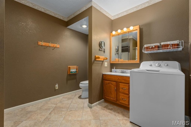 201 E Old Route 66, Mount Olive, IL 62069 - bathroom featuring washer / clothes dryer and vanity