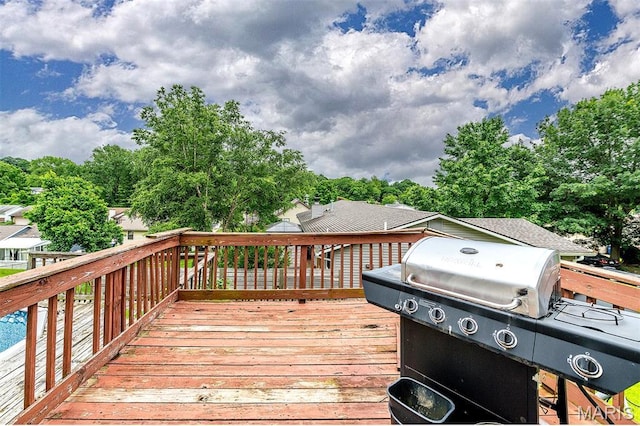 6048 La Chateau Ct, Saint Louis, MO 63129 - wooden deck featuring area for grilling