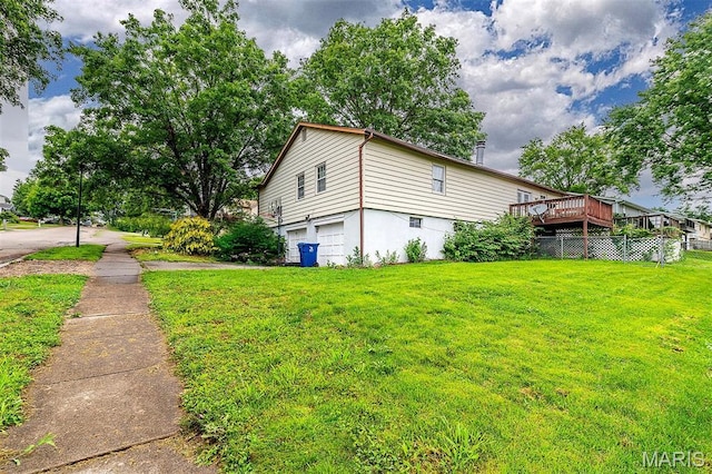 6048 La Chateau Ct, Saint Louis, MO 63129 - view of property exterior with a garage and a deck