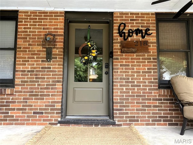 218 W 6th St, Hermann, MO 65041 - entrance to property with brick siding