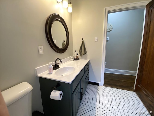 218 W 6th St, Hermann, MO 65041 - half bathroom featuring vanity and toilet