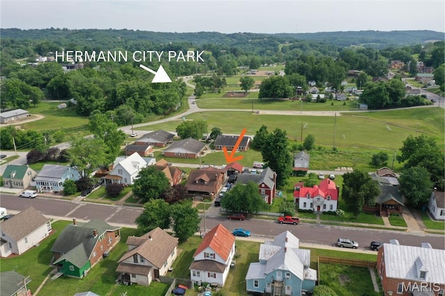 218 W 6th St, Hermann, MO 65041 - aerial perspective of suburban area
