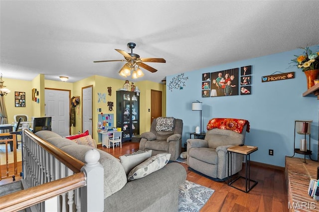 1802 Old Cape Rd, Jackson, MO 63755 - living area featuring ceiling fan and wood finished floors