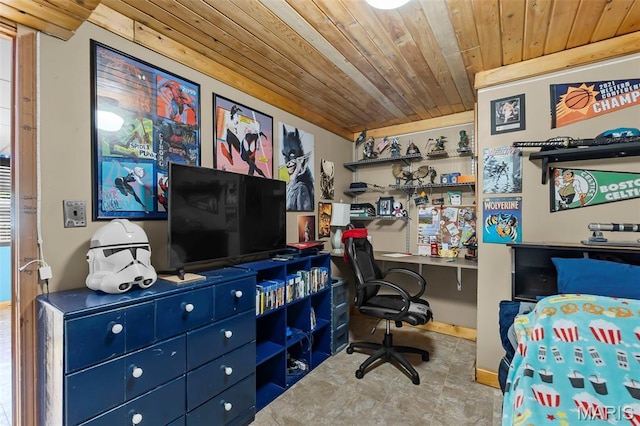 1802 Old Cape Rd, Jackson, MO 63755 - bedroom with wooden ceiling and a desk