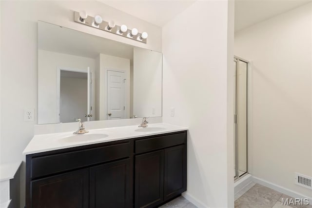 262 Liberty Valley Dr, Foristell, MO 63348 - bathroom with double vanity and a stall shower