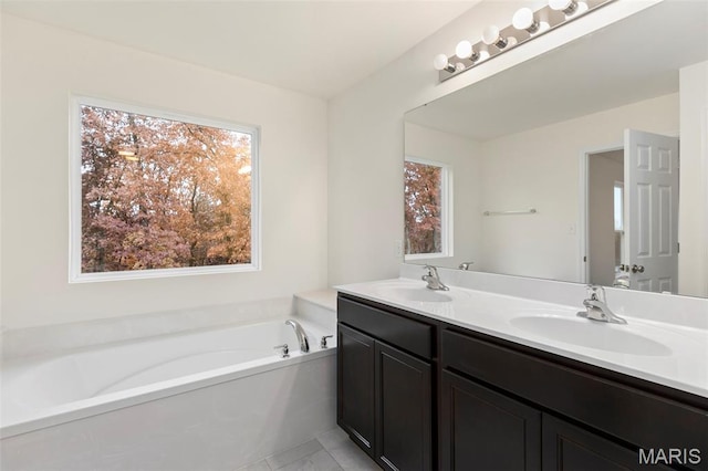 262 Liberty Valley Dr, Foristell, MO 63348 - full bathroom featuring double vanity and a bath