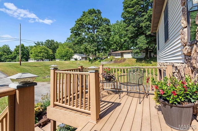 334 Hazel Ave, Belleville, IL 62223 - wooden terrace with a lawn