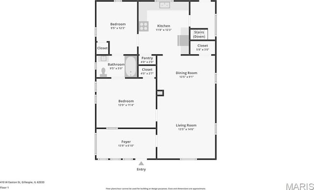 410 W Easton St, Gillespie, IL 62033 - view of home floor plan