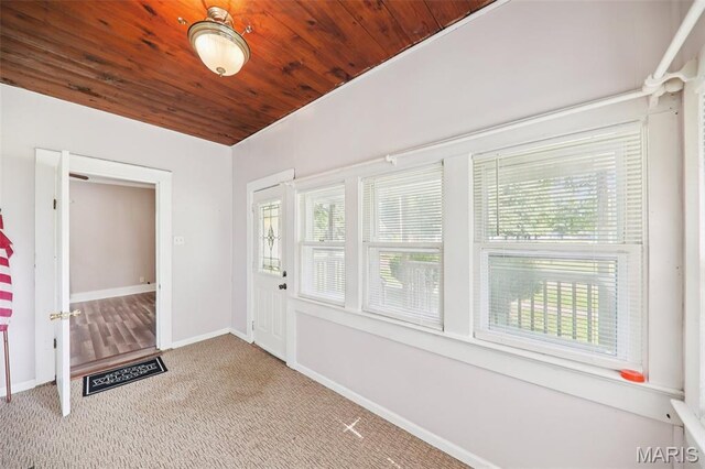 410 W Easton St, Gillespie, IL 62033 - entryway with carpet and wood ceiling