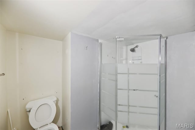 410 W Easton St, Gillespie, IL 62033 - bathroom with toilet and a stall shower