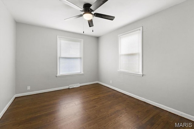 209 Monica Dr, Saint Louis, MO 63127 - unfurnished room with ceiling fan and wood finished floors