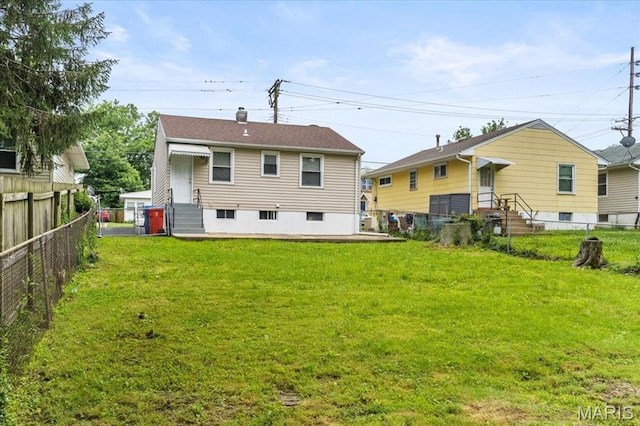 209 Monica Dr, Saint Louis, MO 63127 - rear view of house with entry steps and a fenced backyard