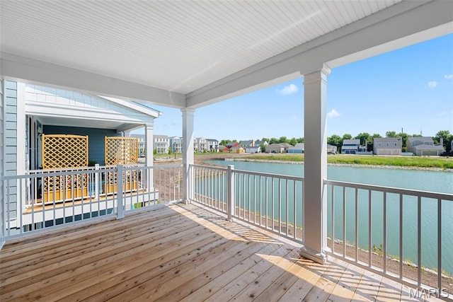 114 Marais Temps Clair, Saint Charles, MO 63301 - wooden deck featuring a water view and a residential view