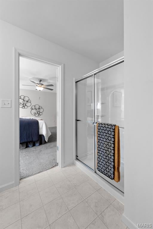 114 Marais Temps Clair, Saint Charles, MO 63301 - full bathroom with a stall shower, ensuite bathroom, and a ceiling fan