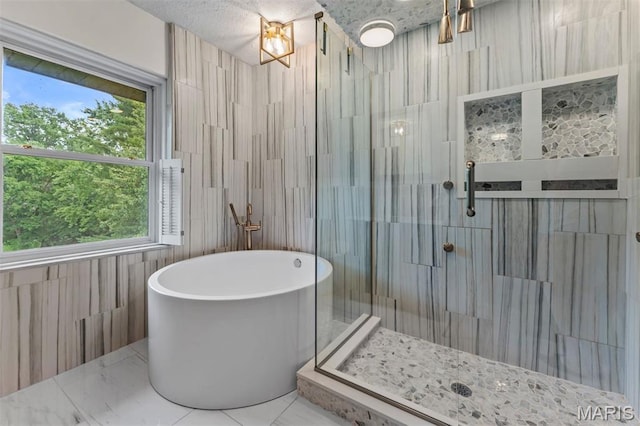 1259 Hampton Park Dr, Richmond Heights, MO 63117 - bathroom with a freestanding tub, plenty of natural light, and a shower stall