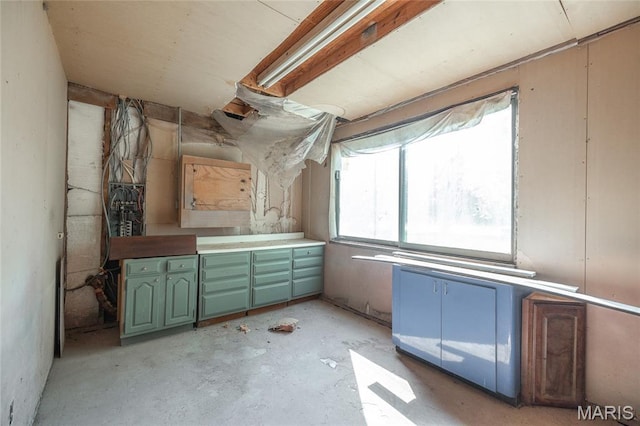 725 W Springfield St, St James, MO 65559 - kitchen with plenty of natural light and green cabinets