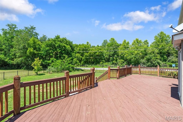 11264 Village Dr, Foristell, MO 63348 - wooden deck featuring a fenced backyard