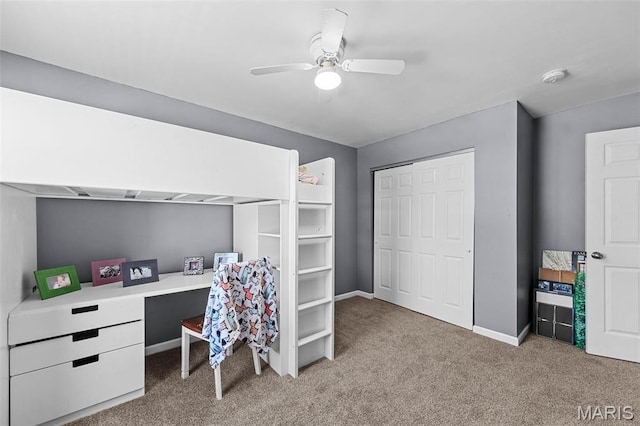 11264 Village Dr, Foristell, MO 63348 - home office featuring light colored carpet and a ceiling fan