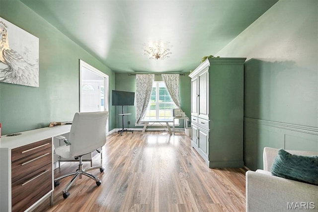 11264 Village Dr, Foristell, MO 63348 - home office featuring light wood-type flooring