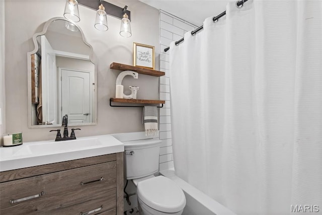 1715 Pine Hill Dr, Des Peres, MO 63131 - bathroom featuring vanity and shower / bath combination with curtain