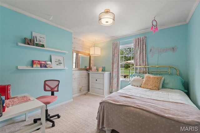 1715 Pine Hill Dr, Des Peres, MO 63131 - bedroom with carpet flooring and ornamental molding