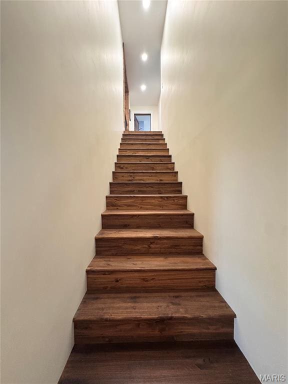 14005 Osage Dr, New London, MO 63459 - stairs featuring recessed lighting and wood finished floors
