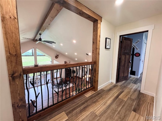 14005 Osage Dr, New London, MO 63459 - corridor with wood finished floors and recessed lighting