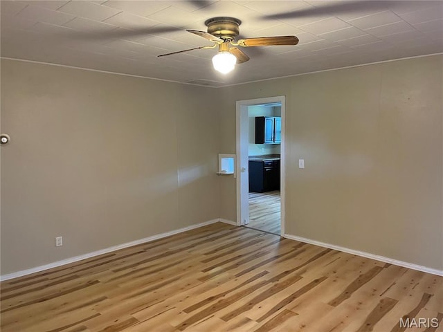1032 W Pearl St, Staunton, IL 62088 - empty room with light wood-type flooring and ceiling fan