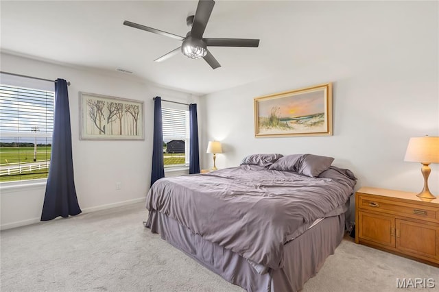 130 Baycrest Ct, Saint Charles, MO 63301 - bedroom featuring light carpet and ceiling fan