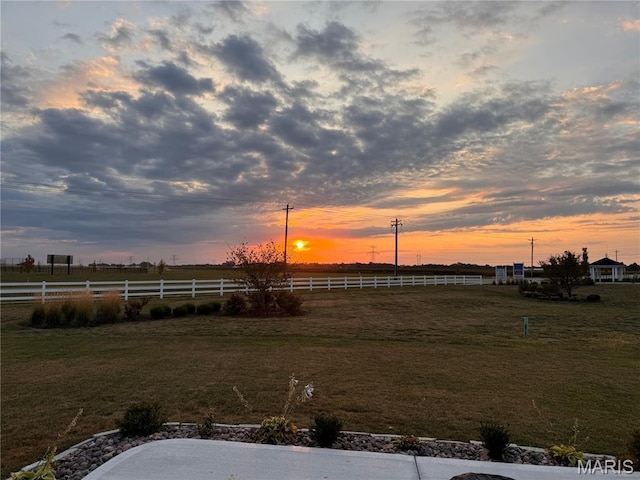130 Baycrest Ct, Saint Charles, MO 63301 - yard at dusk featuring a view of rural / pastoral area