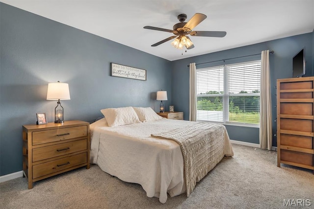 1424 Cortez Dr, Hillsboro, MO 63050 - bedroom with light carpet and a ceiling fan
