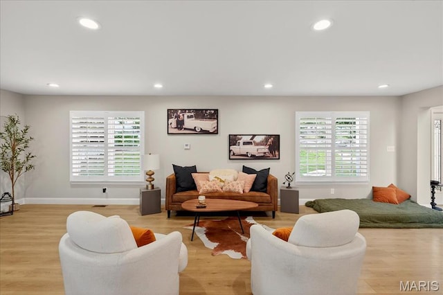 6521 Woodland Dr, Cedar Hill, MO 63016 - living area featuring plenty of natural light, recessed lighting, and light wood-style flooring