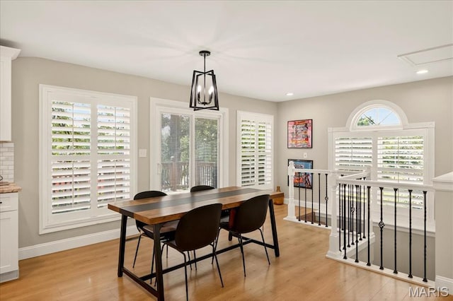 6521 Woodland Dr, Cedar Hill, MO 63016 - dining room featuring light wood-style floors and recessed lighting