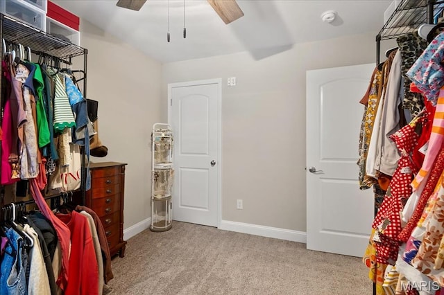 6521 Woodland Dr, Cedar Hill, MO 63016 - spacious closet with carpet and ceiling fan