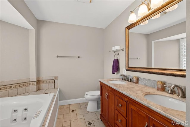 6521 Woodland Dr, Cedar Hill, MO 63016 - full bathroom featuring double vanity and a jetted tub